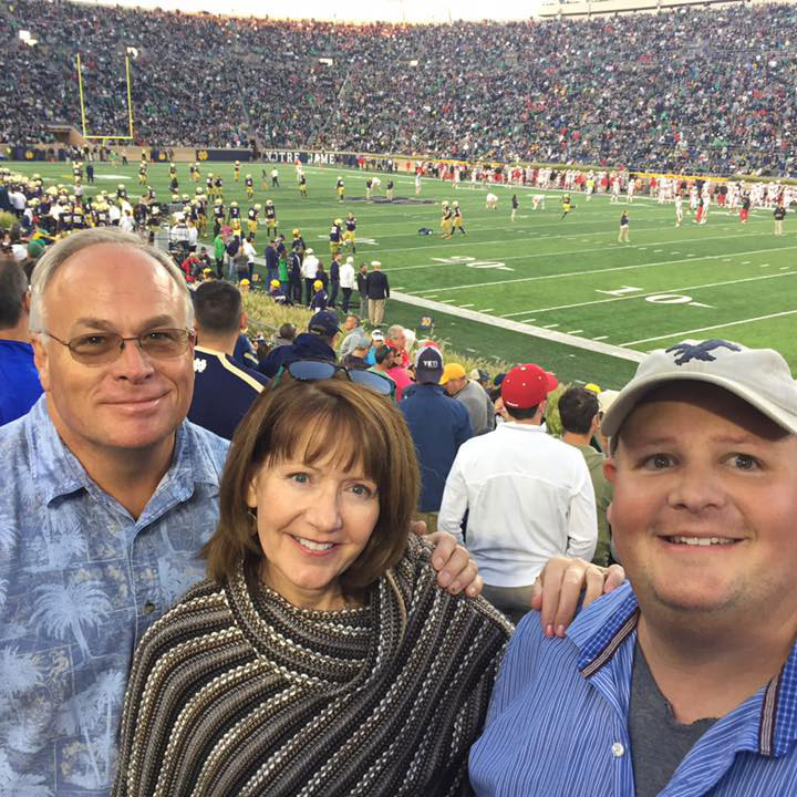 Randy and his wife at a Notre Dame football game